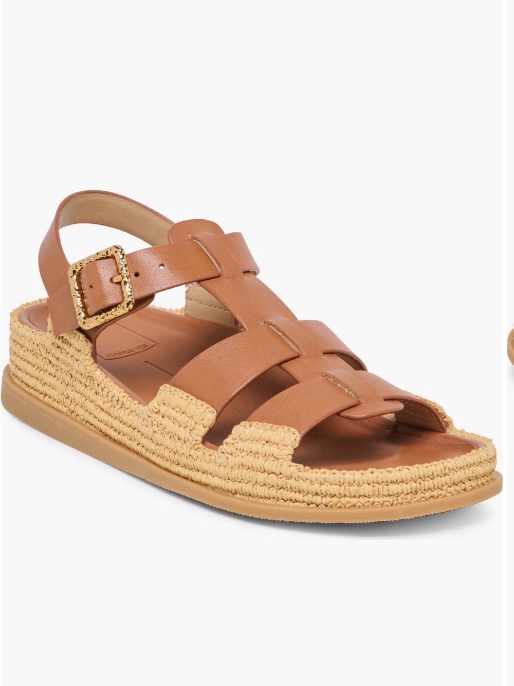 Dolce Vita Tan Raffia Fisherman Platform Sandals Women’s 8.5M